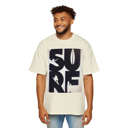 Surf Graphic Tee — Oversized Men's Surfboard Silhouette Shirt