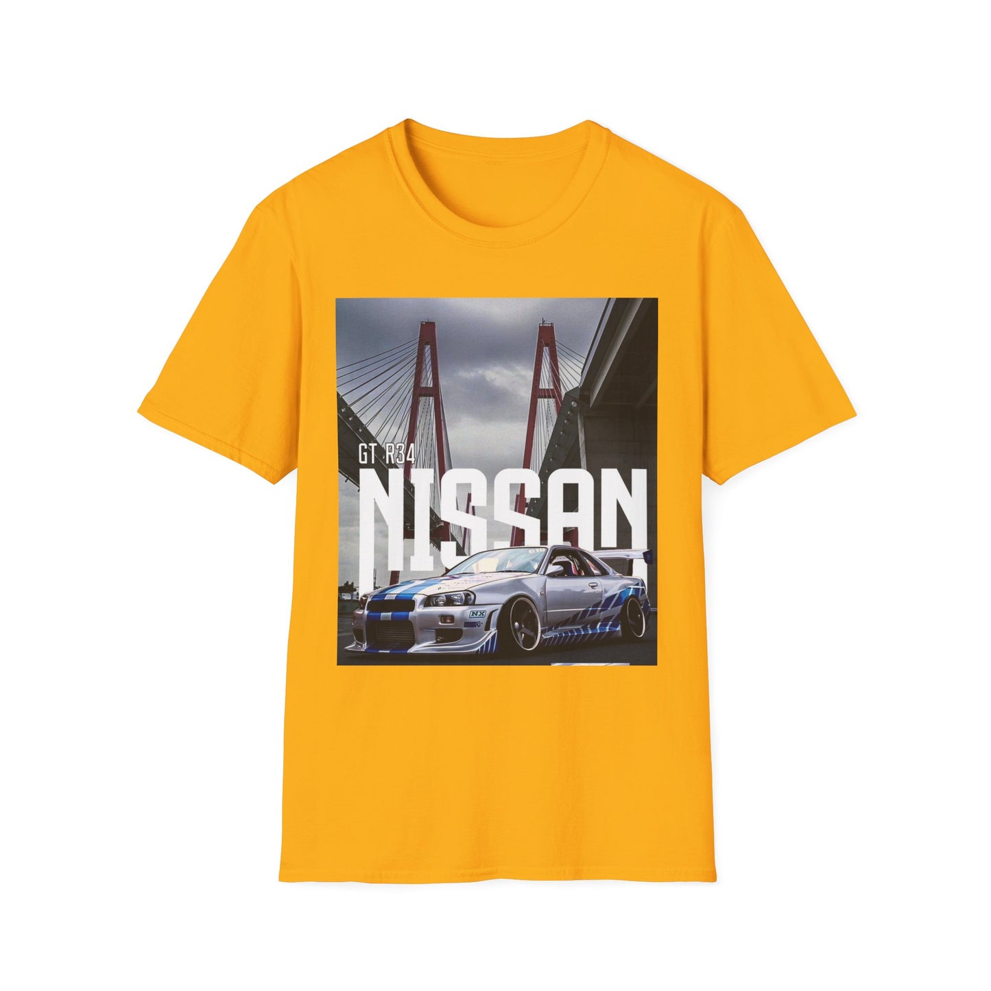 Nissan GT-R 34 Unisex Softstyle T-Shirt - Car Enthusiast Apparel