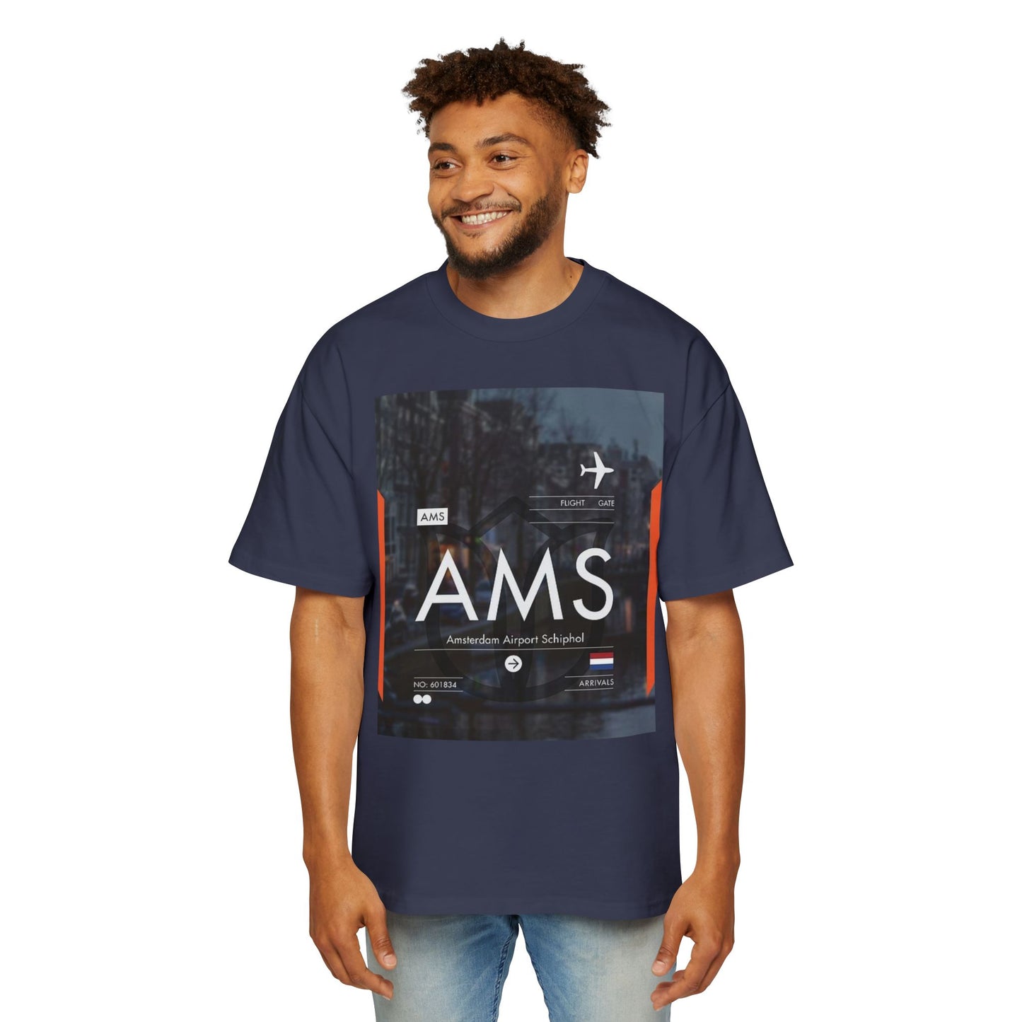 AMS Amsterdam Airport Tee — Travel-Inspired Graphic T-Shirt