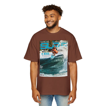 Surf Magazine Graphic Tee — Vintage Surfer Print Oversized T-Shirt