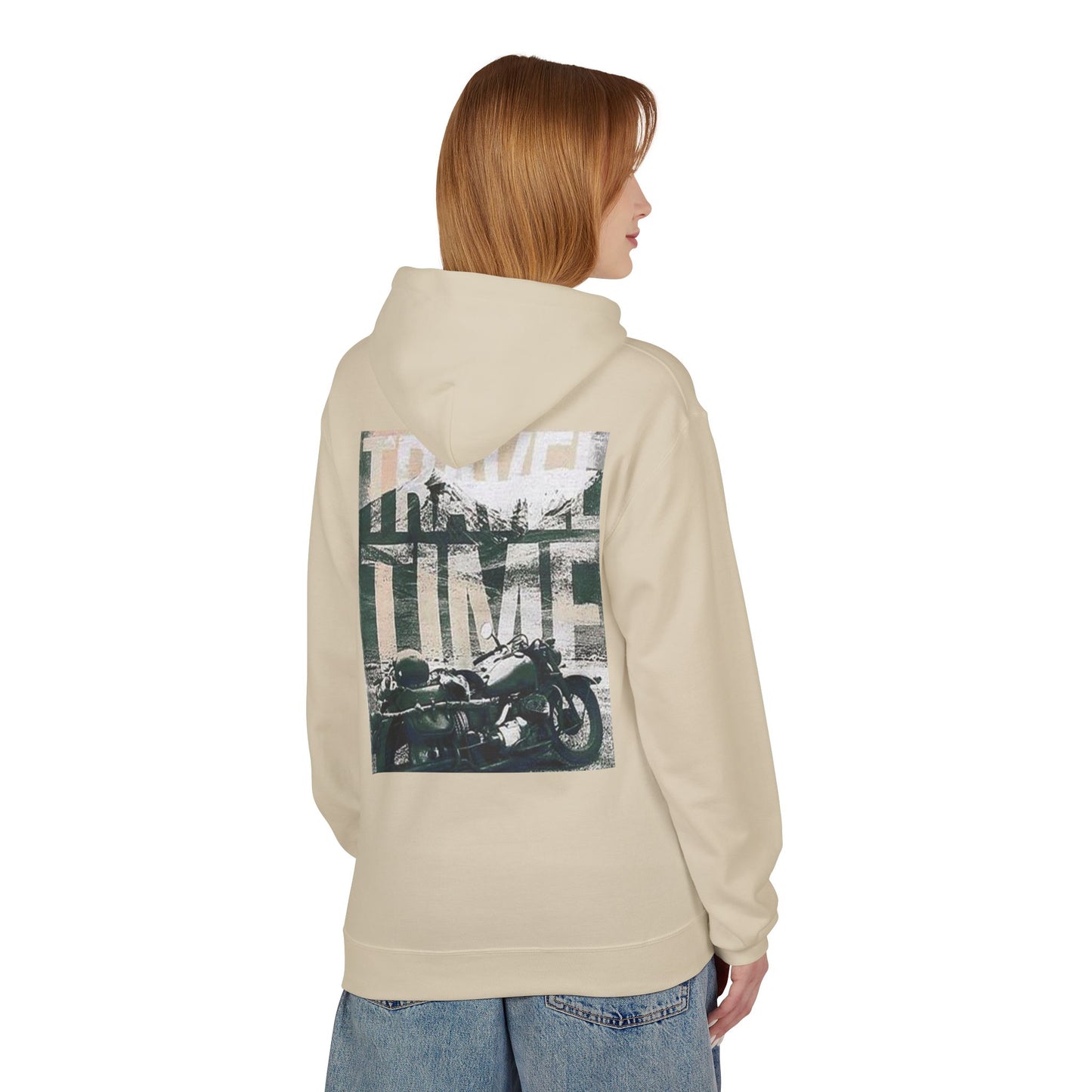 Travel Time Motorcycle Hoodie — Vintage Road Trip Graphic Hoodie