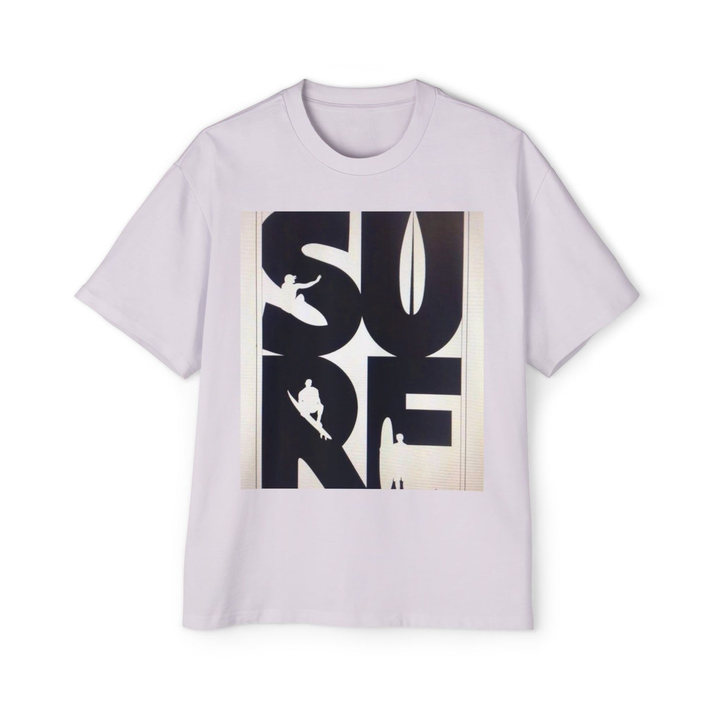 Surf Graphic Tee — Oversized Men's Surfboard Silhouette Shirt