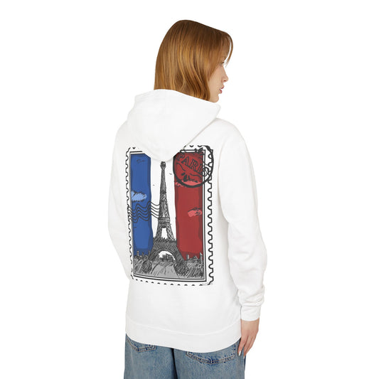 Paris Postcard Lightweight Hoodie for Travelers