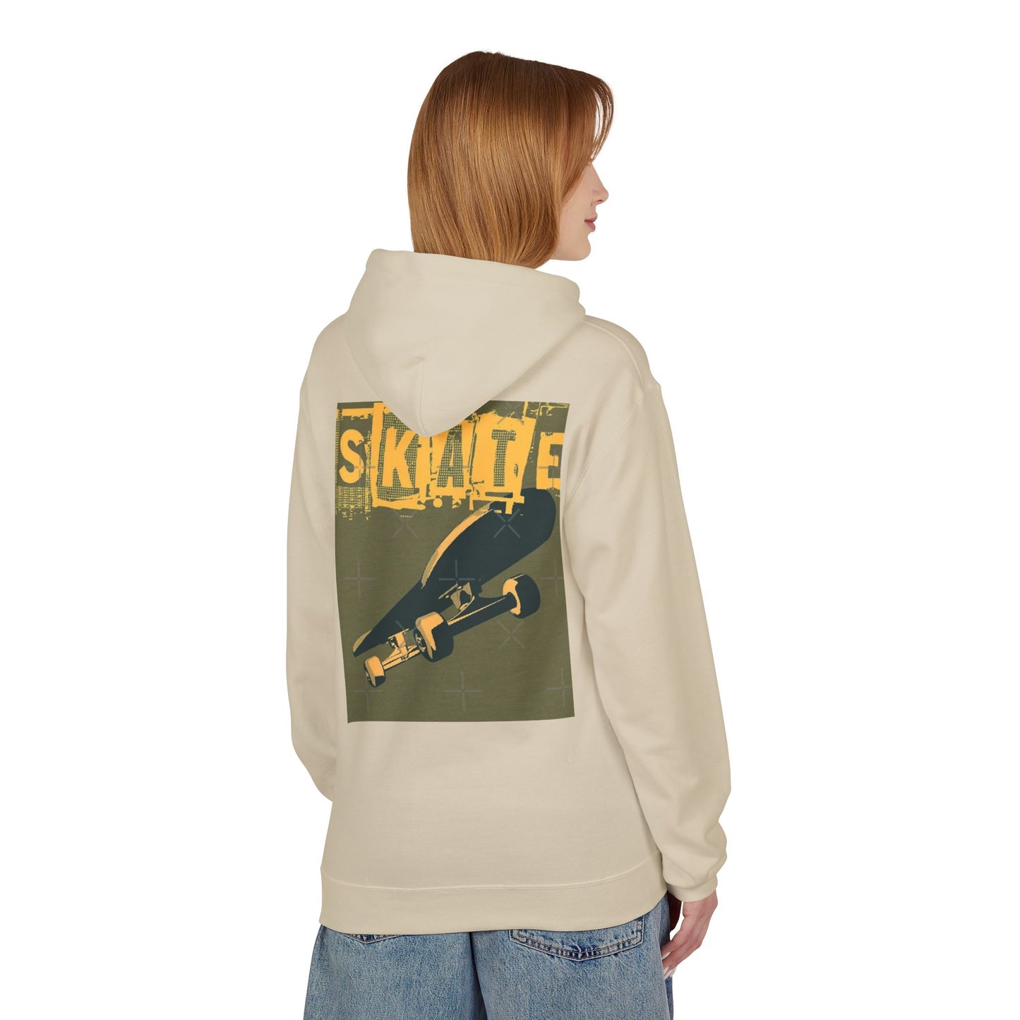 Skateboard Graphic Hoodie, Unisex Fleece Hoodie, Casual Streetwear, Gift for Skate Lovers, Cool Layer for Every Occasion