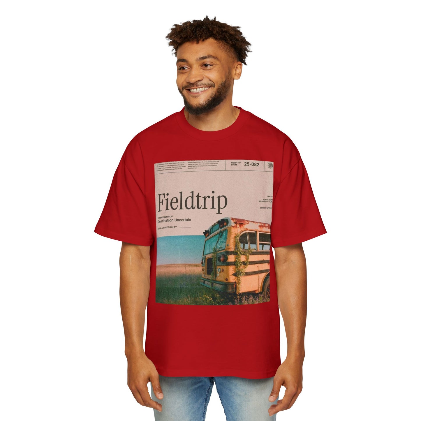 Fieldtrip Graphic Tee — Vintage School Bus Photo Print