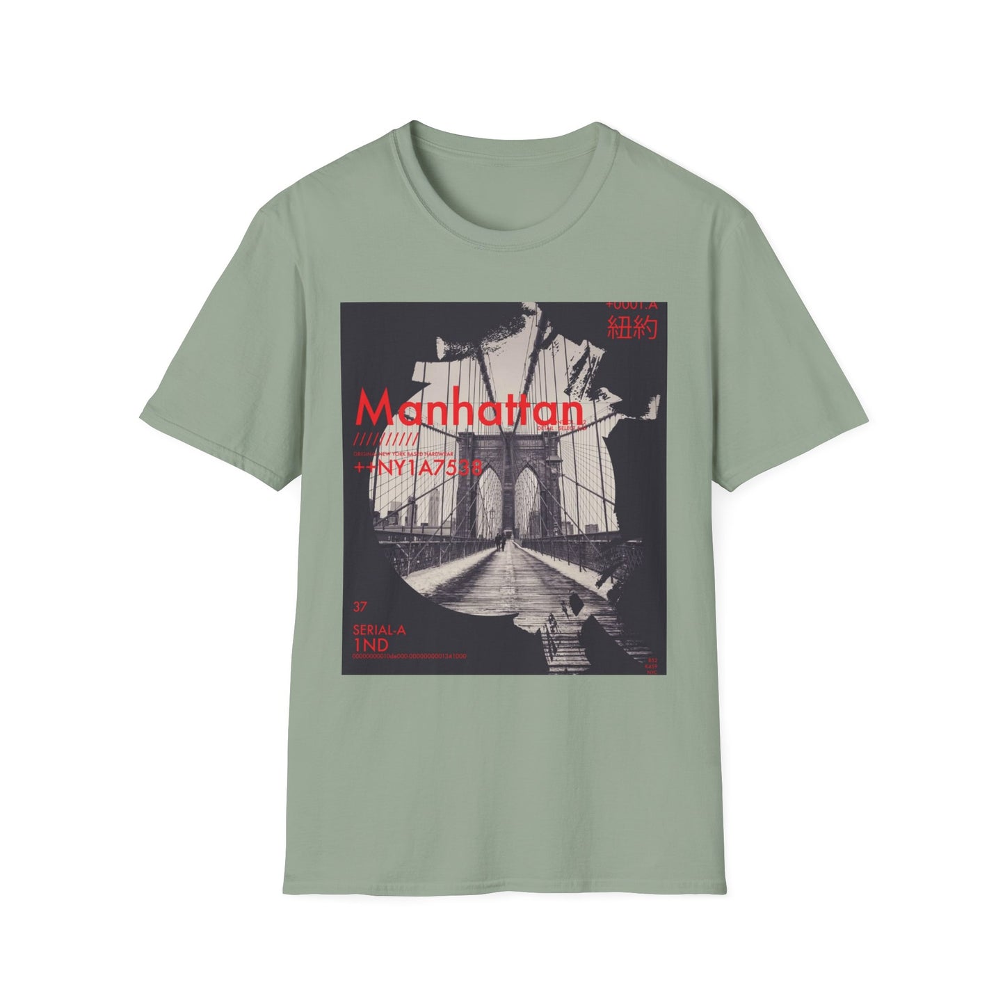 Manhattan Unisex Softstyle T-Shirt, NYC Art Tee, Graphic T-Shirt, Casual Wear, Gift for City Lovers, Travel Enthusiast