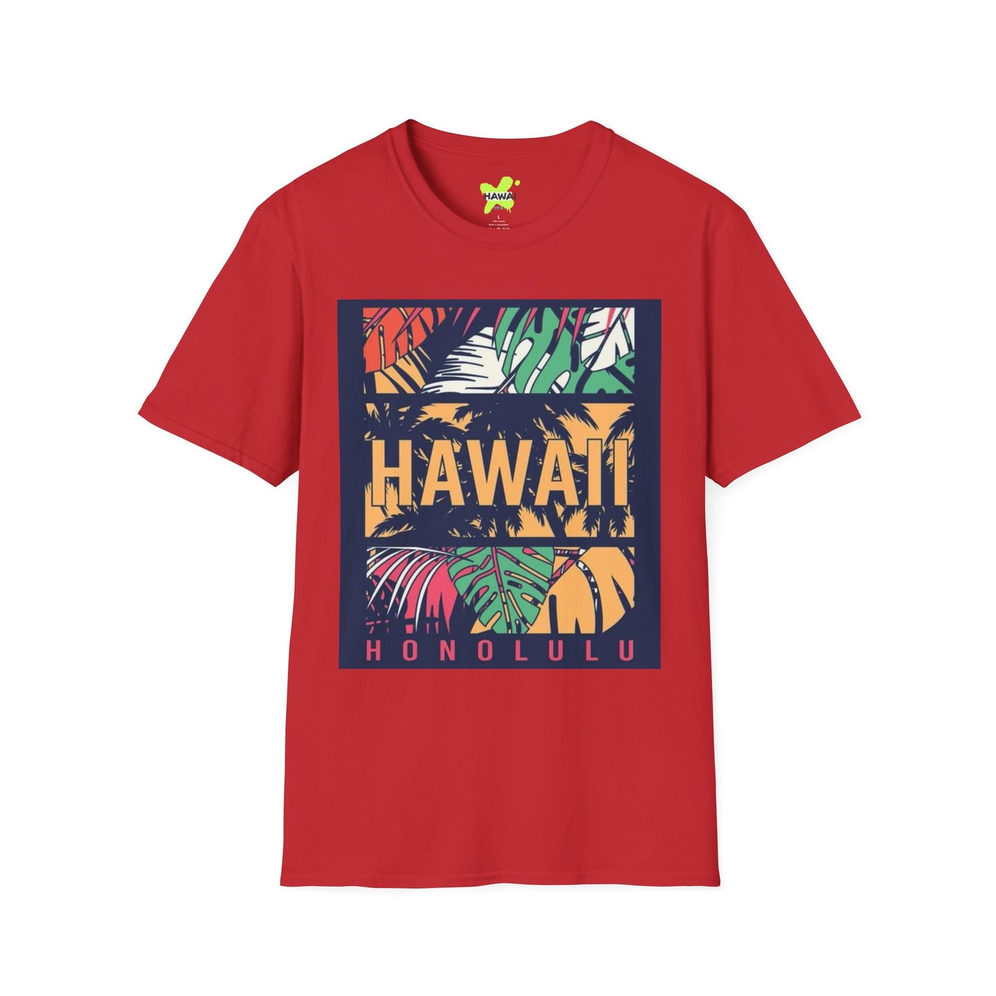 Hawaii Themed Unisex Softstyle T-Shirt | Tropical Vibes Tee