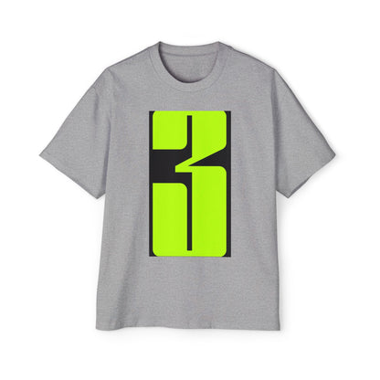 Oversized Tee — Neon Abstract '3' Graphic