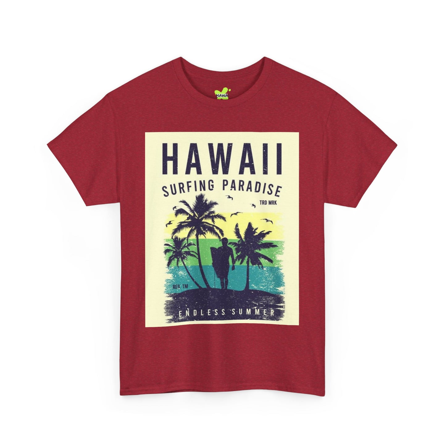 Hawaii Surfing Paradise Unisex Heavy Cotton Tee - Endless Summer Vibe