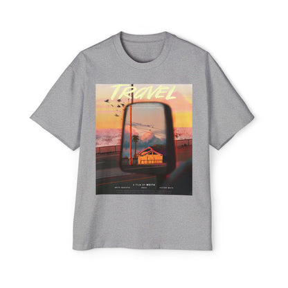 Travel Sunset Tee — Retro Roadside Mirror Graphic T-Shirt