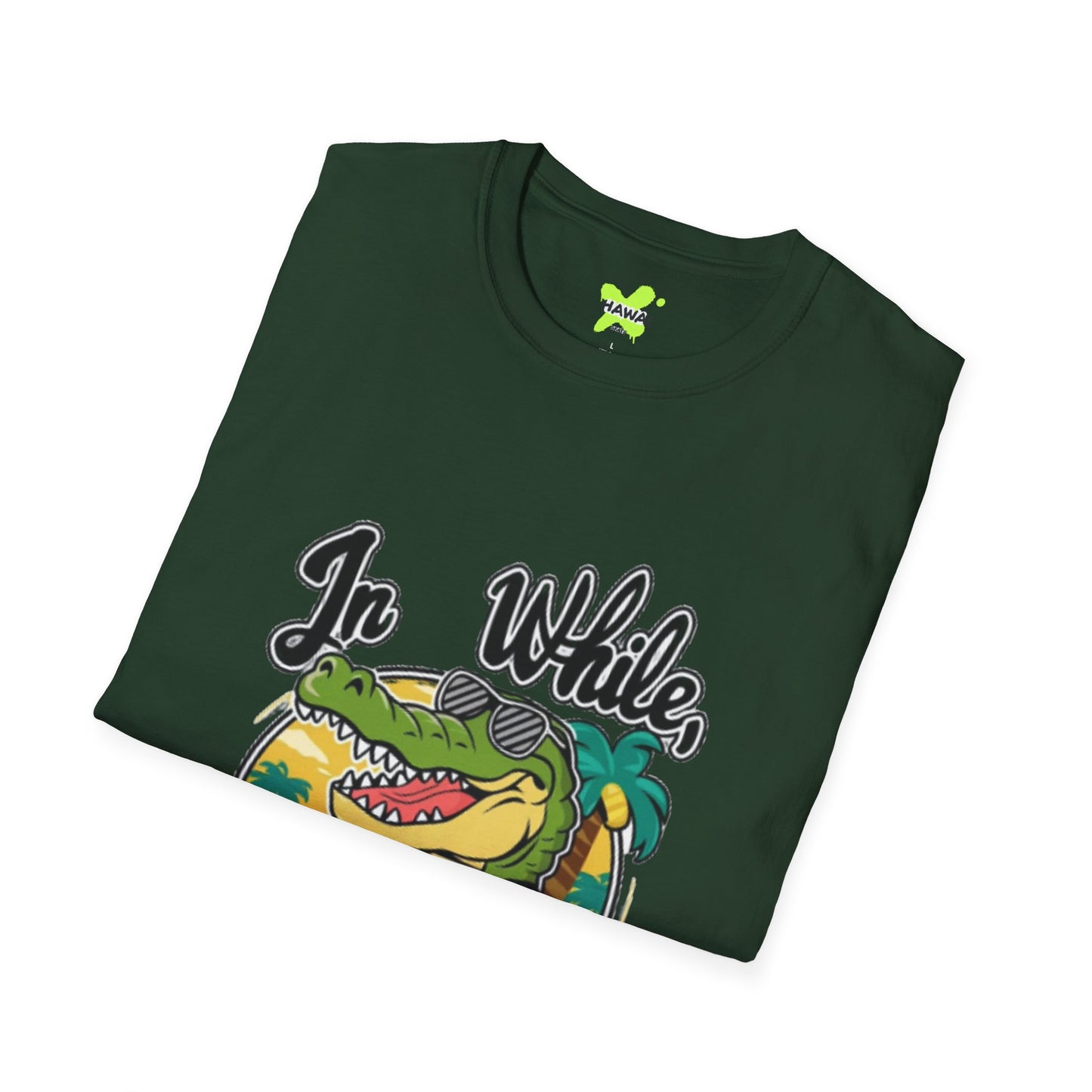 In Wild Crocodile Unisex Softstyle T-Shirt - Fun Graphic Tee for Animal Lovers