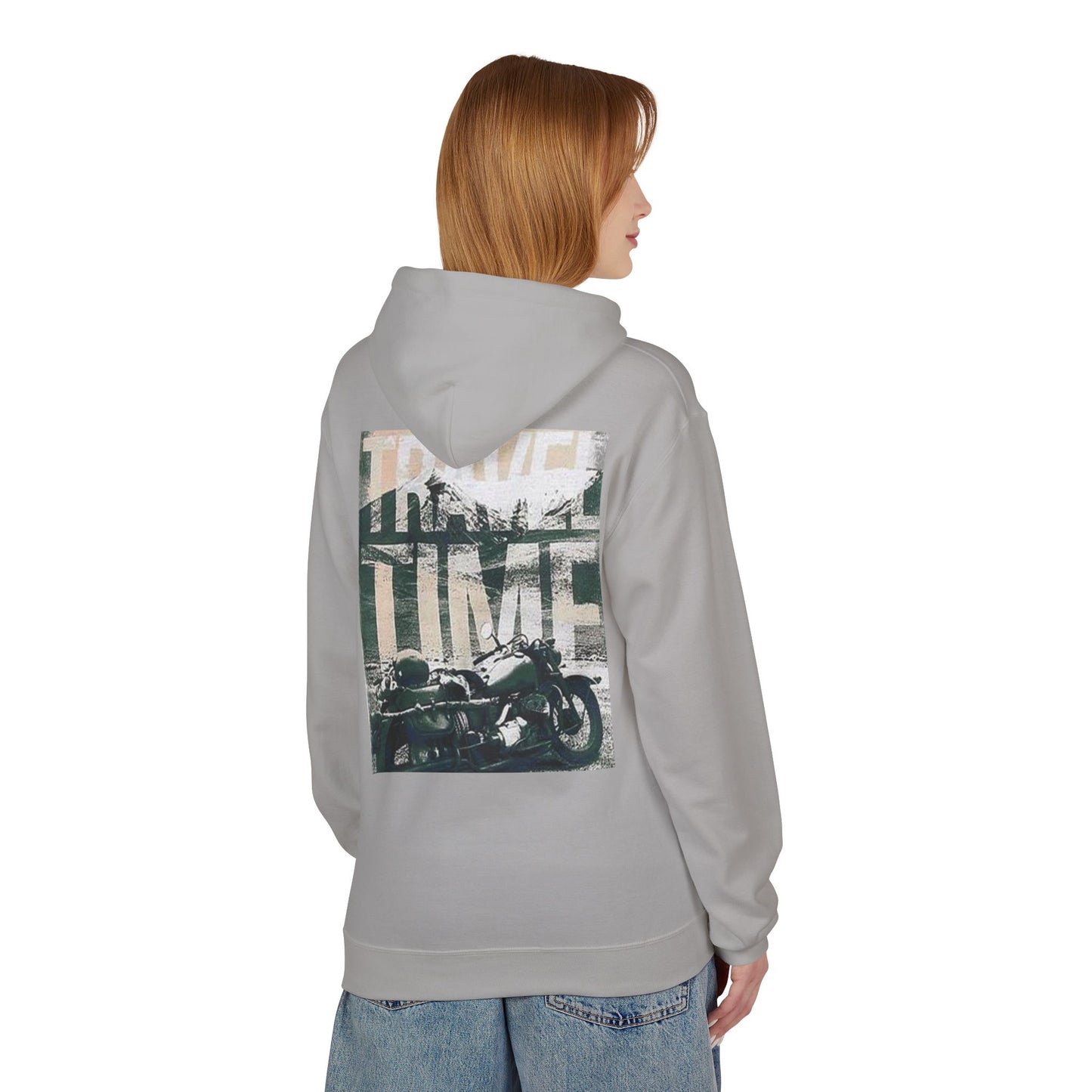 Travel Time Motorcycle Hoodie — Vintage Road Trip Graphic Hoodie
