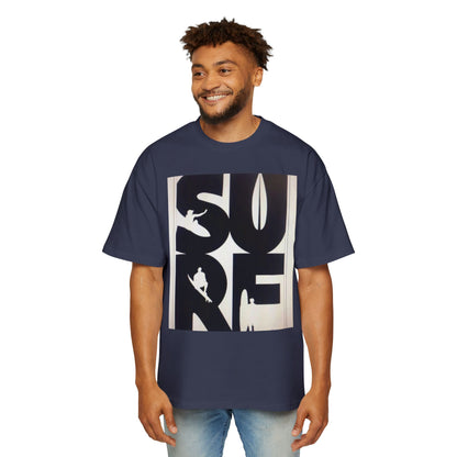Surf Graphic Tee — Oversized Men's Surfboard Silhouette Shirt