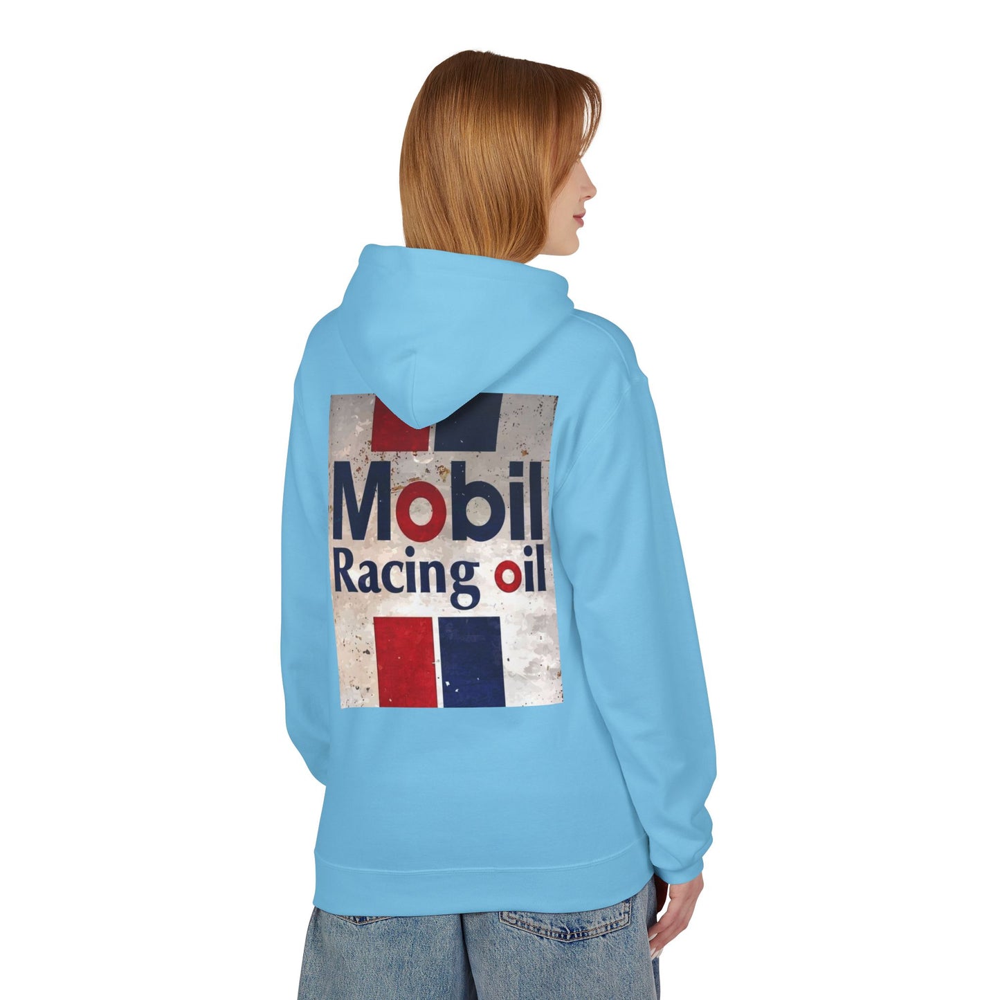 Retro Mobil Racing Oil Fleece Hoodie for Motorsport Enthusiasts