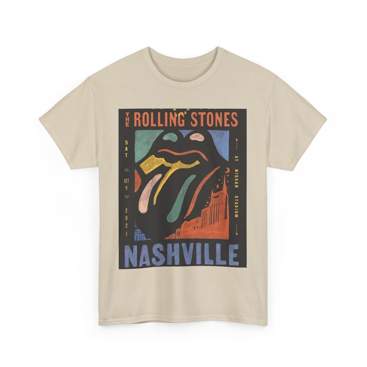 Retro Rolling Stones Nashville Tee, Vintage Band Shirt, Unisex Cotton T-Shirt, Music Lover Gift, Concert Attire, Festival Wear