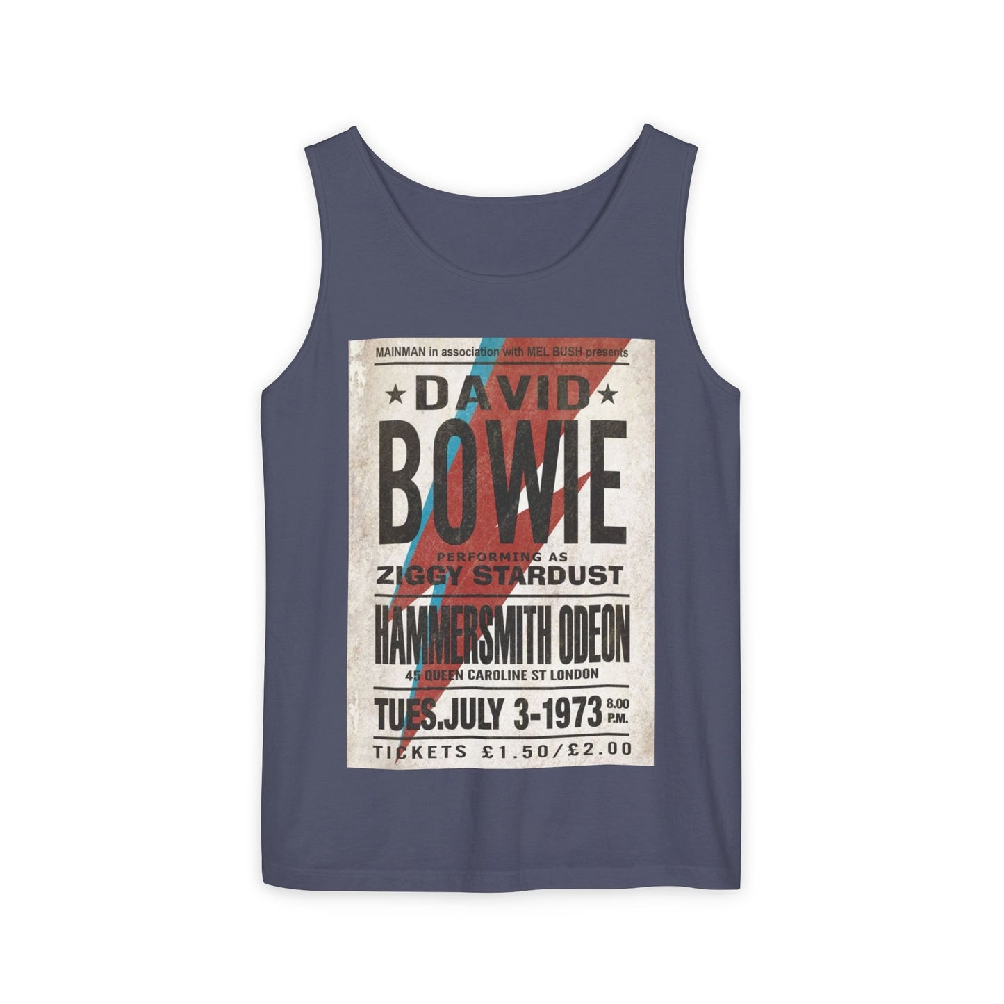 Vintage David Bowie Tank Top - Unisex Garment-Dyed Style