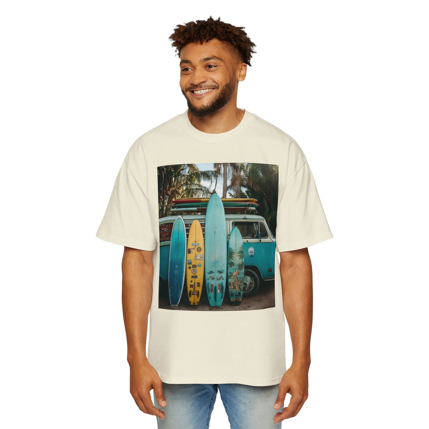Surf Van Photo T‑Shirt — Vintage Surfboard Beach Tee