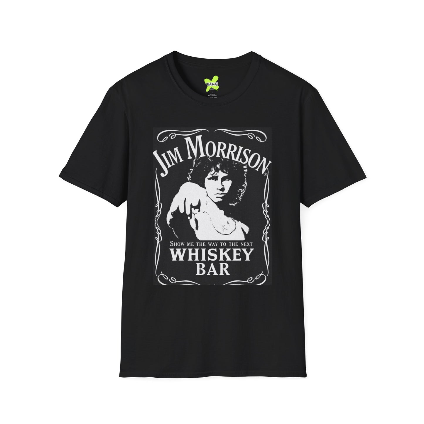 Jim Morrison Whiskey Bar Unisex Softstyle T-Shirt - Vintage Rock Apparel