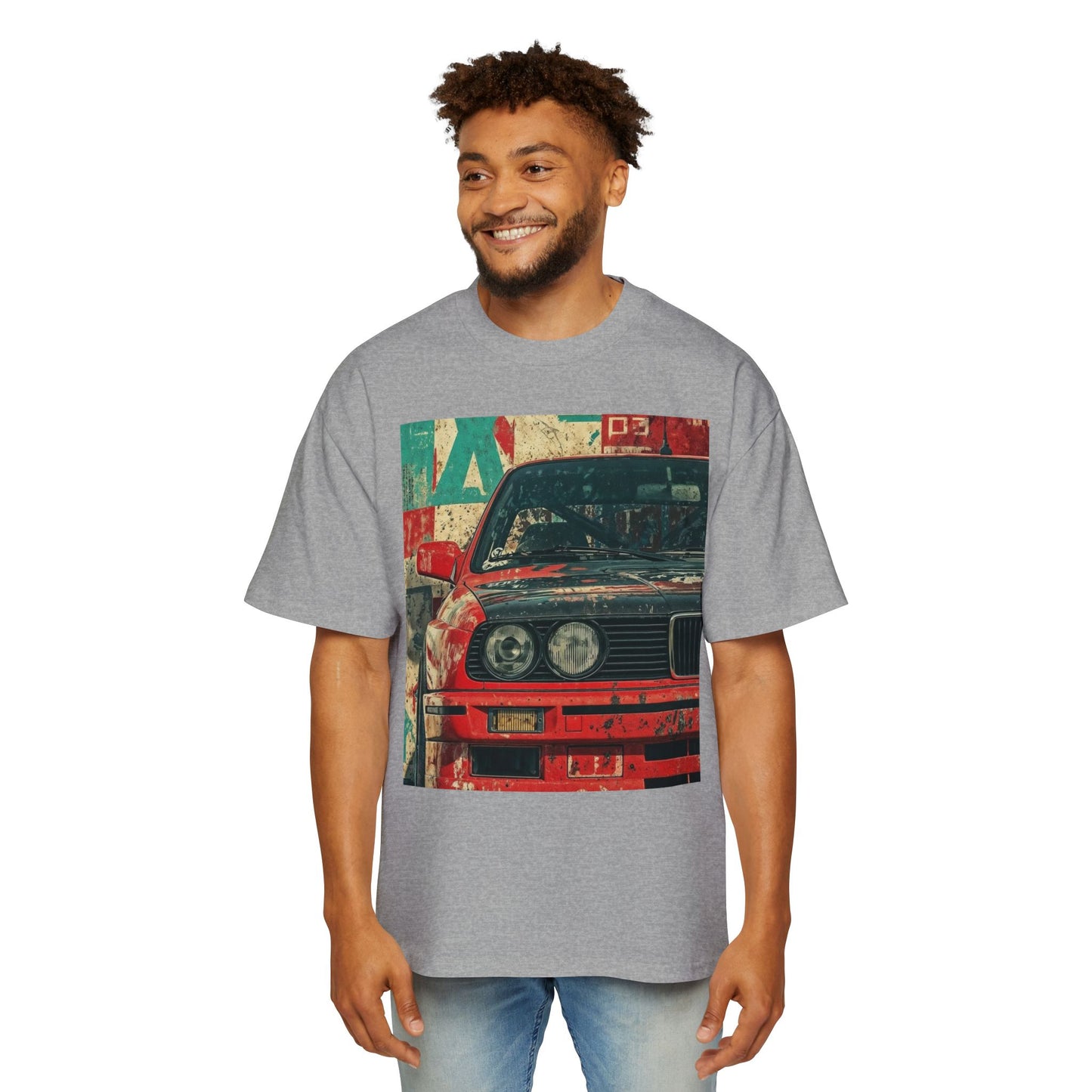 Vintage Racing Car Tee — Retro BMW Front Graphic T-Shirt