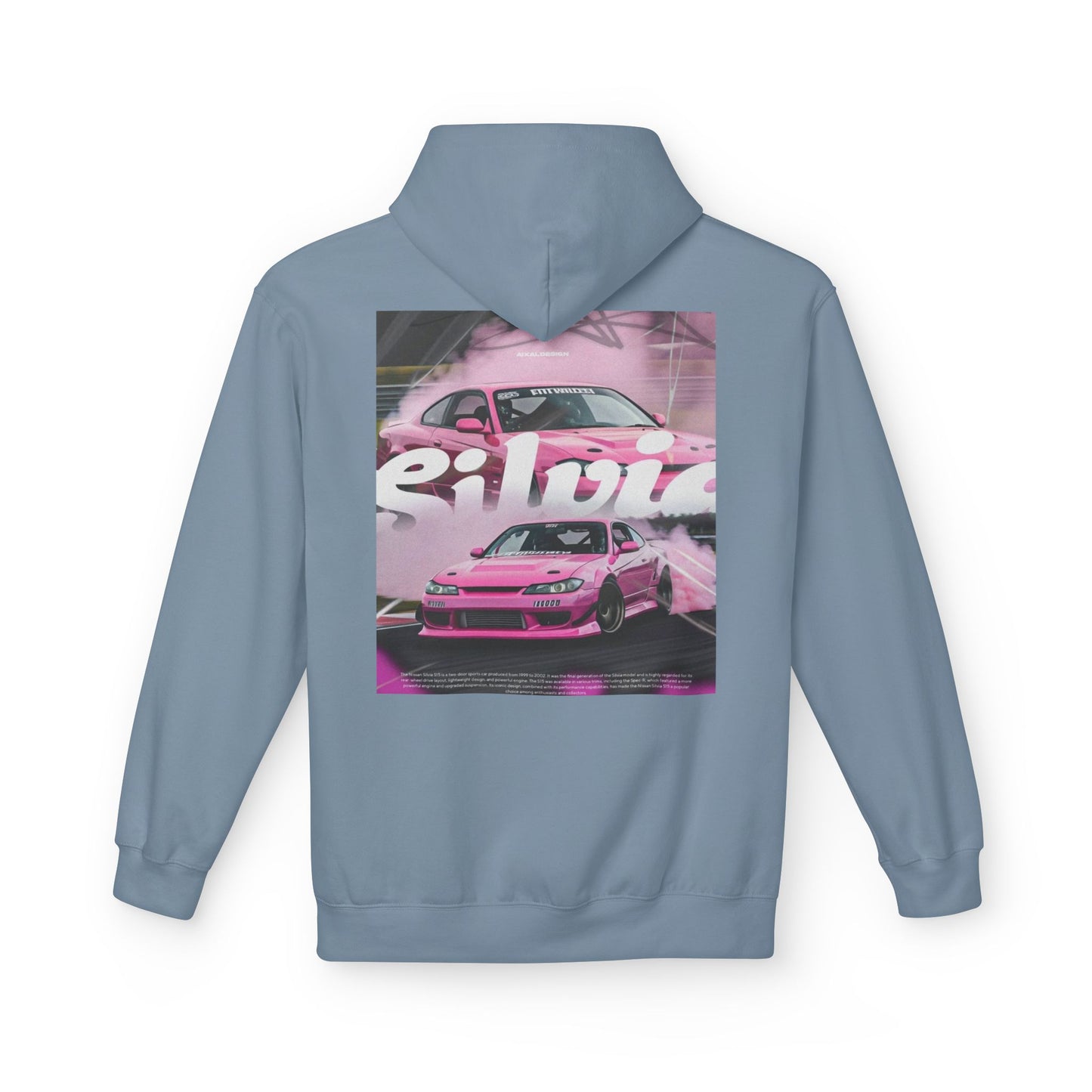 Unisex Fleece Hoodie with Pink Silvia Design - Stylish and Comfortable Streetwear