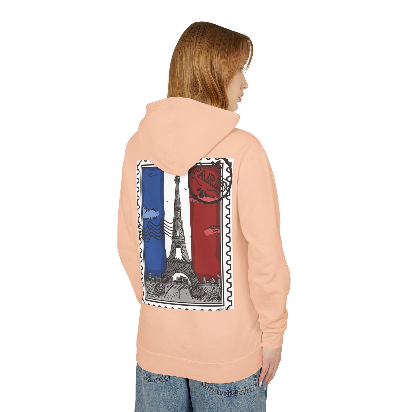 Paris Postcard Lightweight Hoodie for Travelers