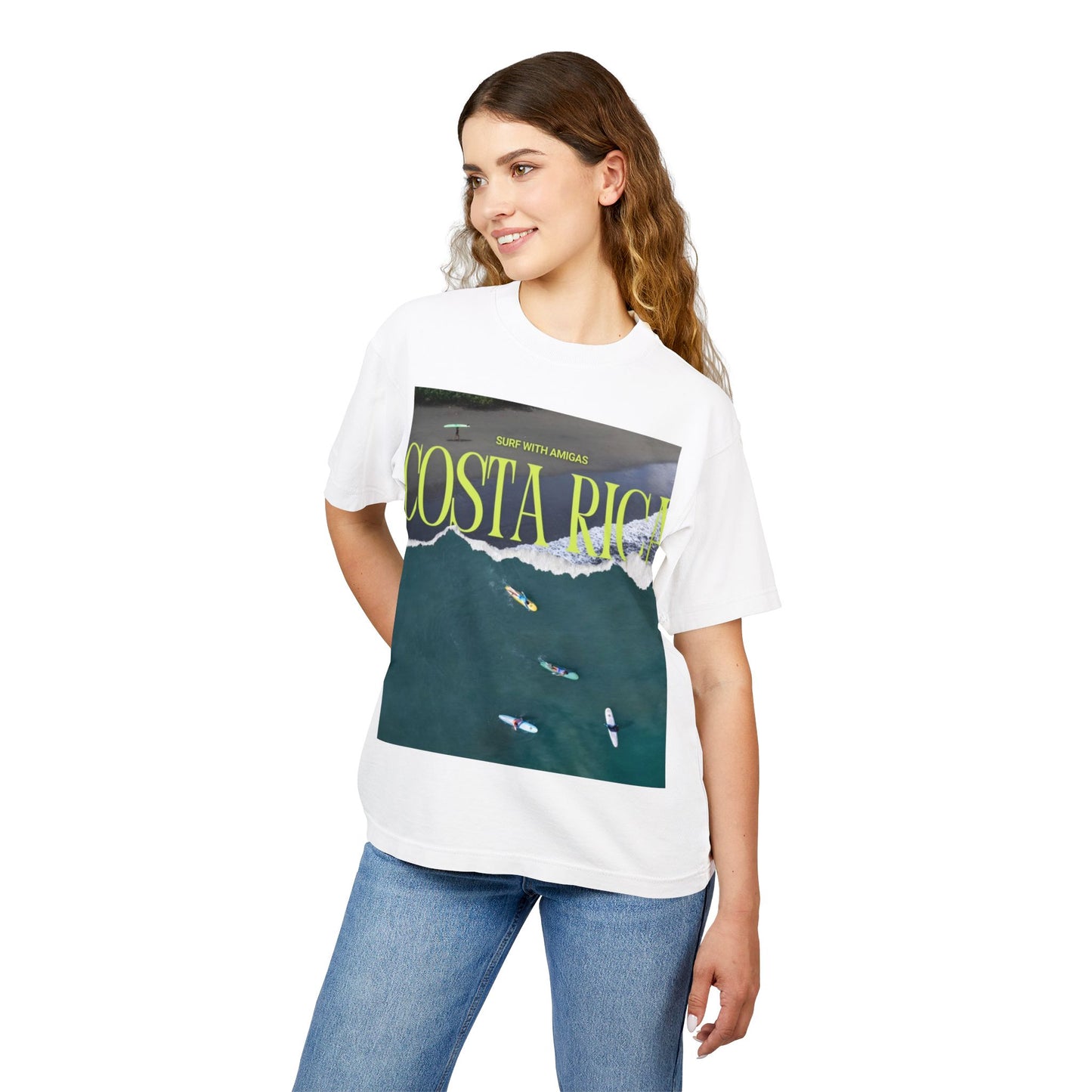 Costa Rica Surf Tee — Aerial Surfboard Photo Graphic T-Shirt