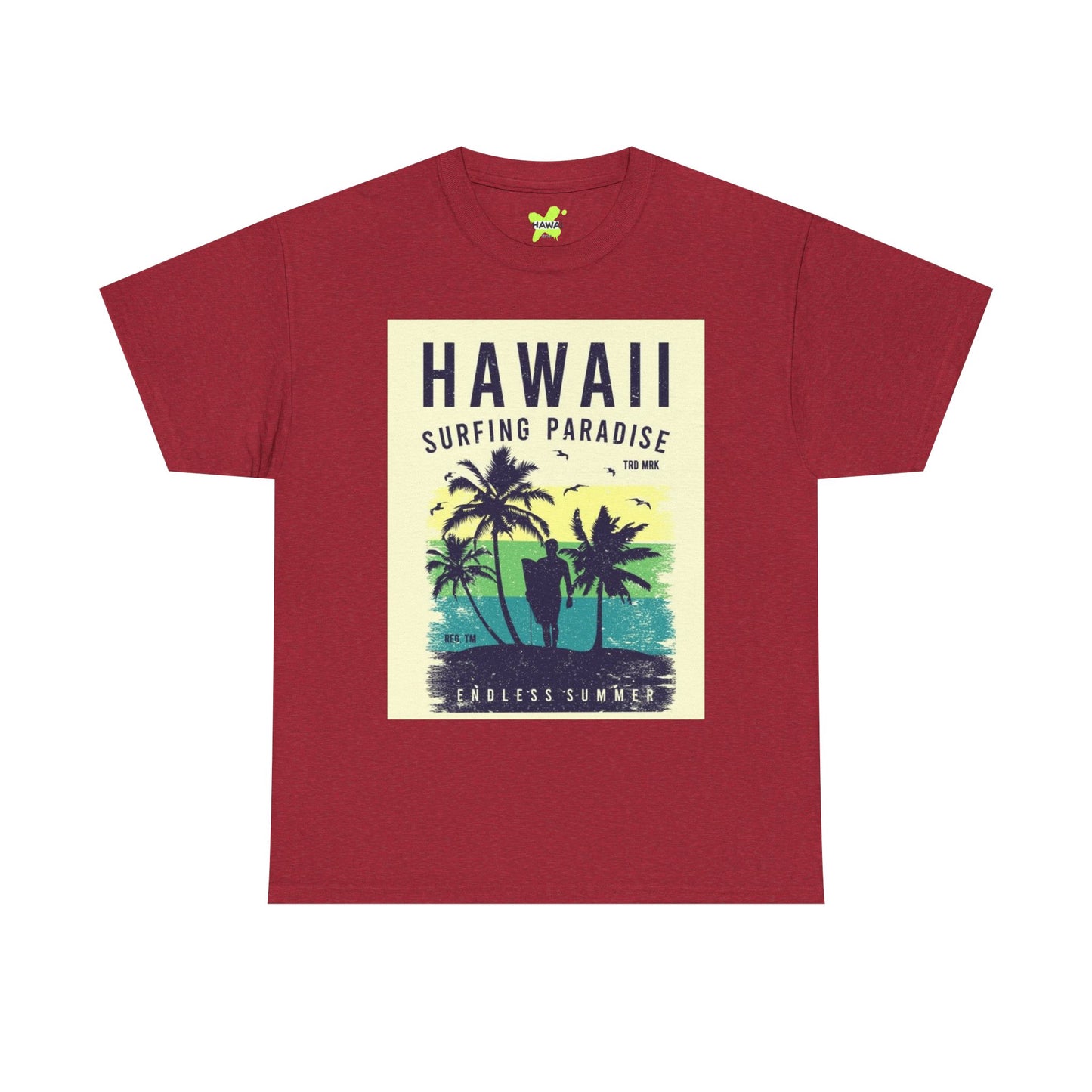 Hawaii Surfing Paradise Unisex Heavy Cotton Tee - Endless Summer Vibe