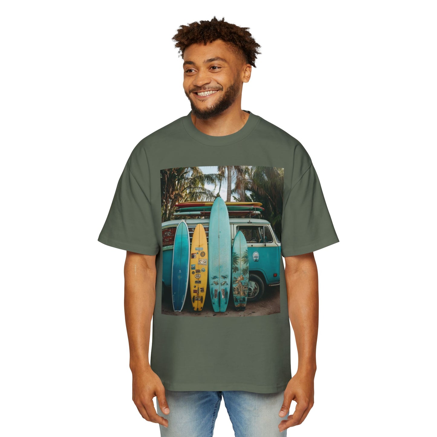 Surf Van Photo T‑Shirt — Vintage Surfboard Beach Tee