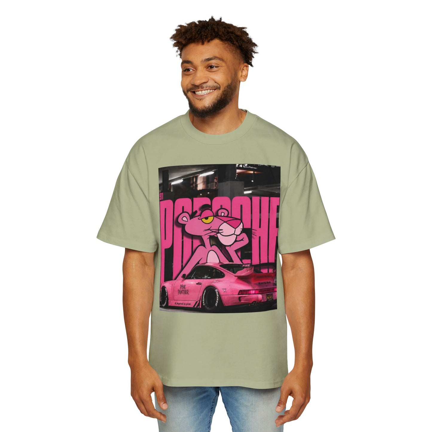 Pink Panther Streetwear Tee — Retro Racing Graphic Shirt