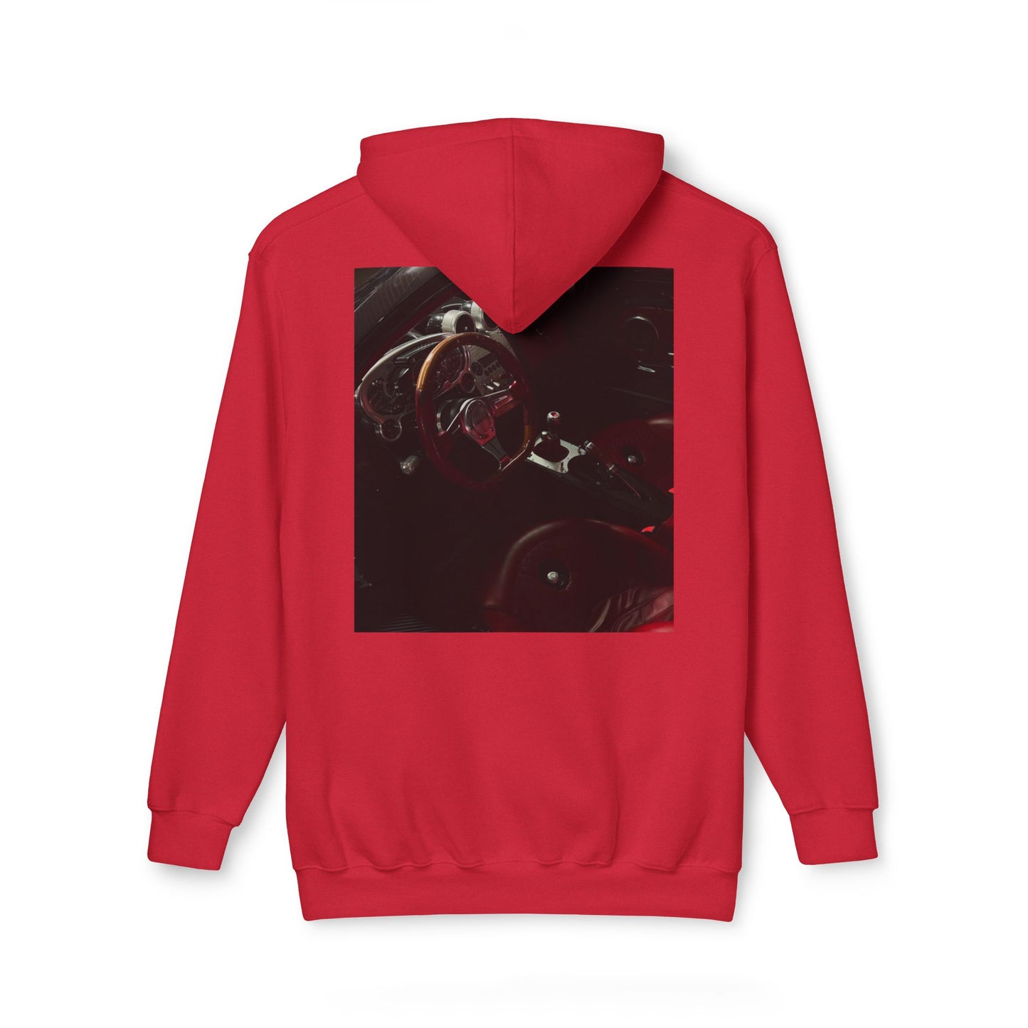 Unisex Hooded Sweatshirt with Retro Car Interior Design | Cozy Style for Auto Enthusiasts