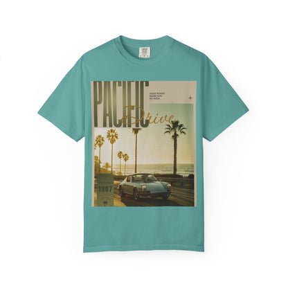 Pacific Drive Vintage Beach T-Shirt – Sunset Palm Coastal Graphic Tee