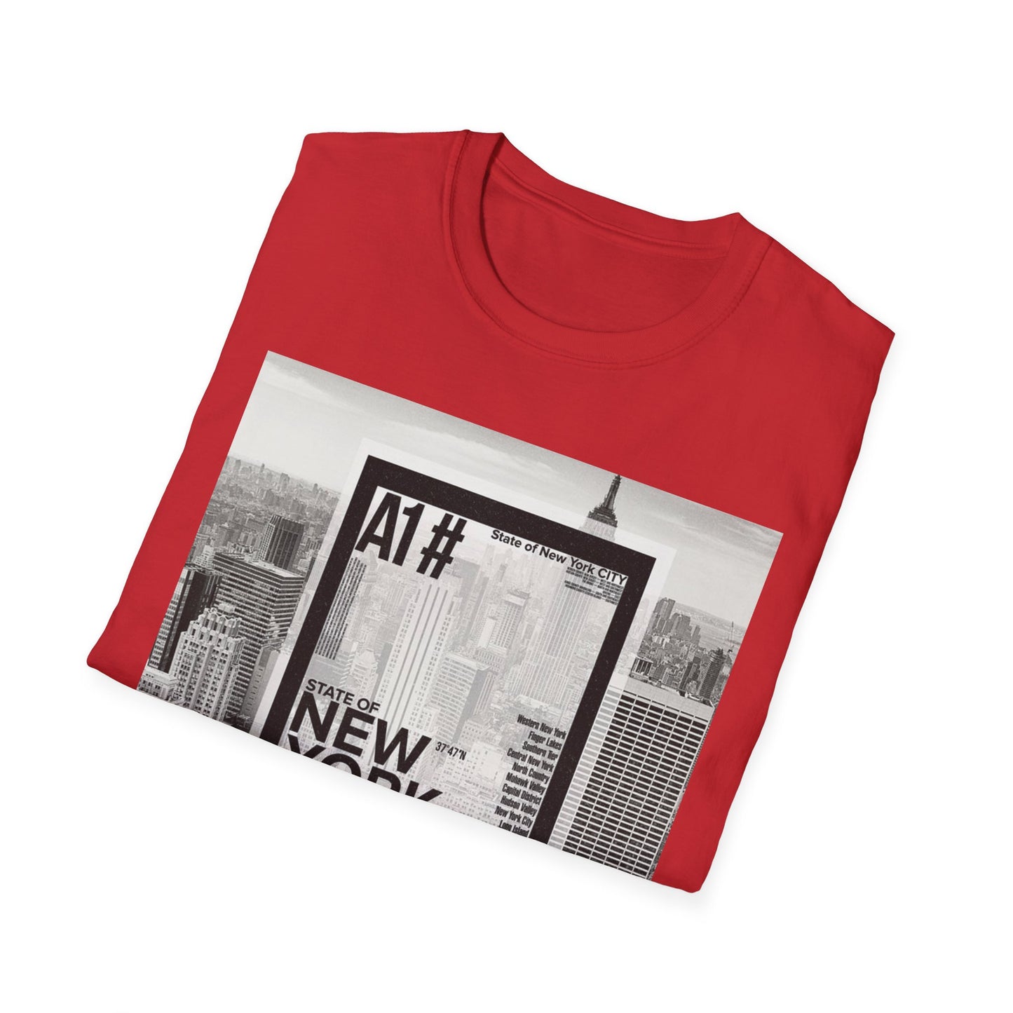 NYC Graphic Unisex Softstyle T-Shirt | Casual Wear, Street Style, Unique Gift, Travel Souvenir, City Life