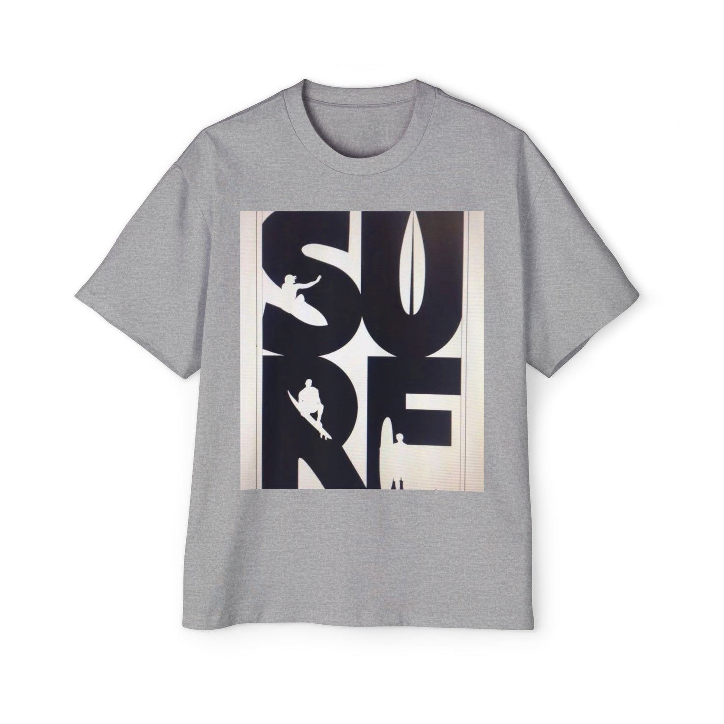 Surf Graphic Tee — Oversized Men's Surfboard Silhouette Shirt