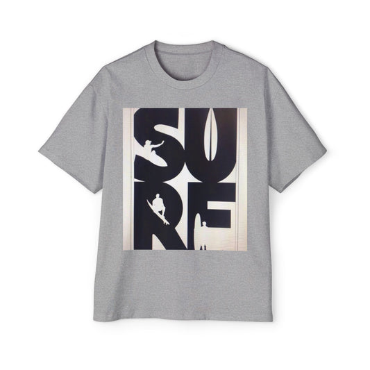 Surf Graphic Tee — Oversized Men's Surfboard Silhouette Shirt