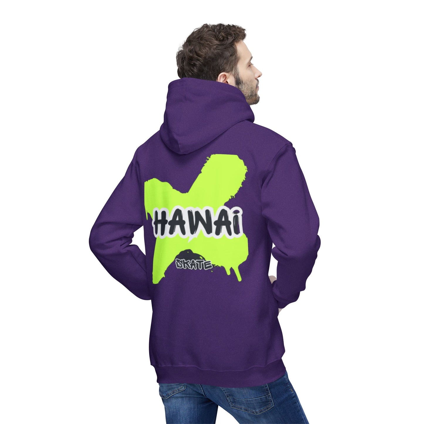Vibrant Hawaii Graphic Unisex Hooded Sweatshirt - Perfect for Skate Lovers