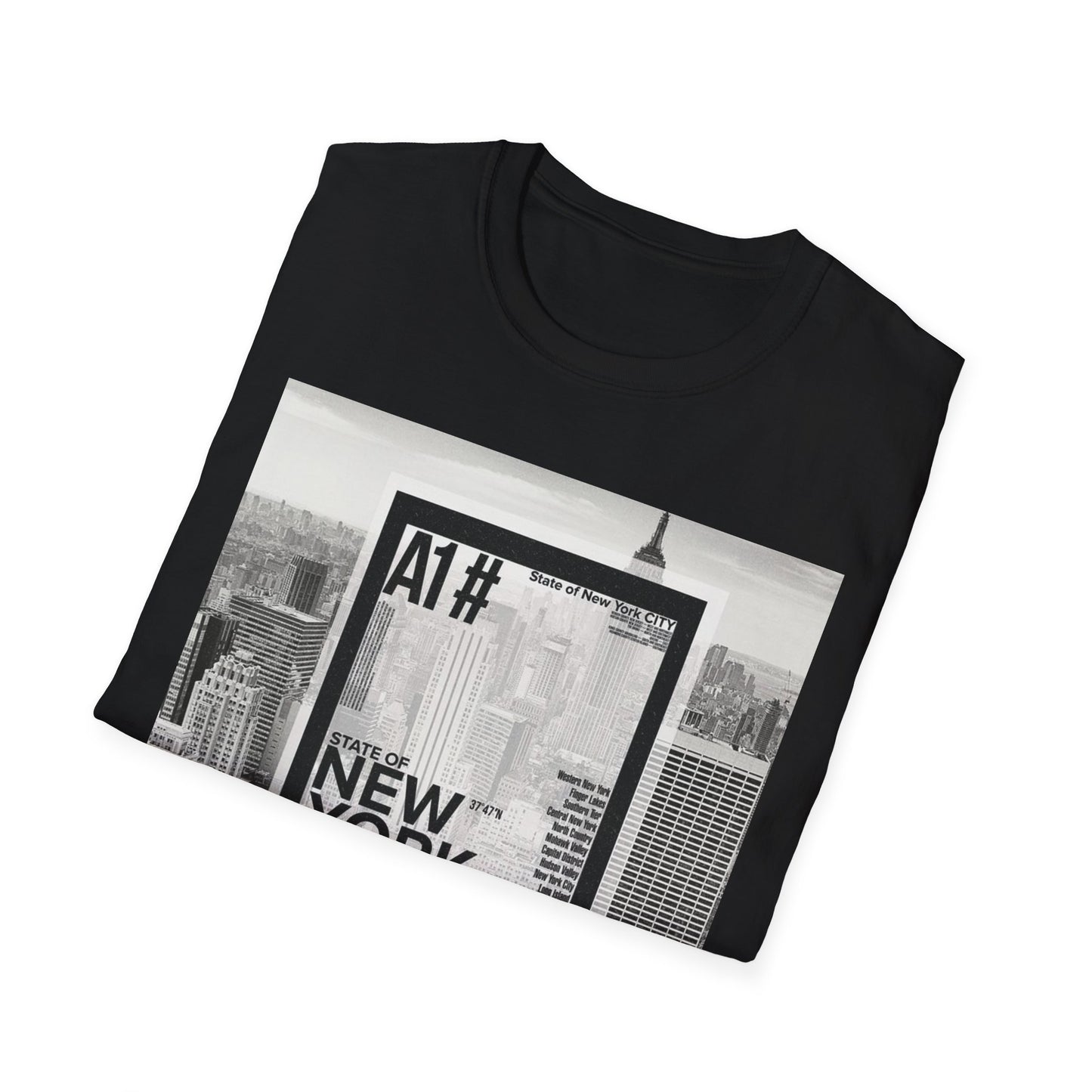 NYC Graphic Unisex Softstyle T-Shirt | Casual Wear, Street Style, Unique Gift, Travel Souvenir, City Life