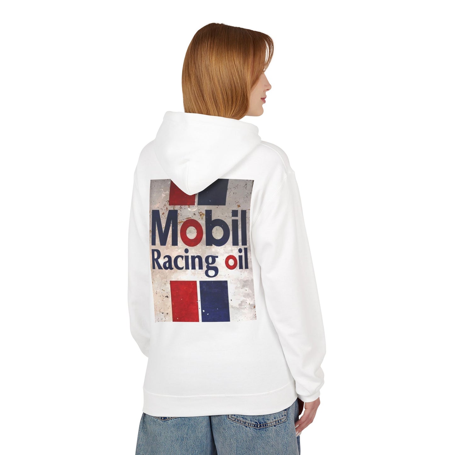 Retro Mobil Racing Oil Fleece Hoodie for Motorsport Enthusiasts