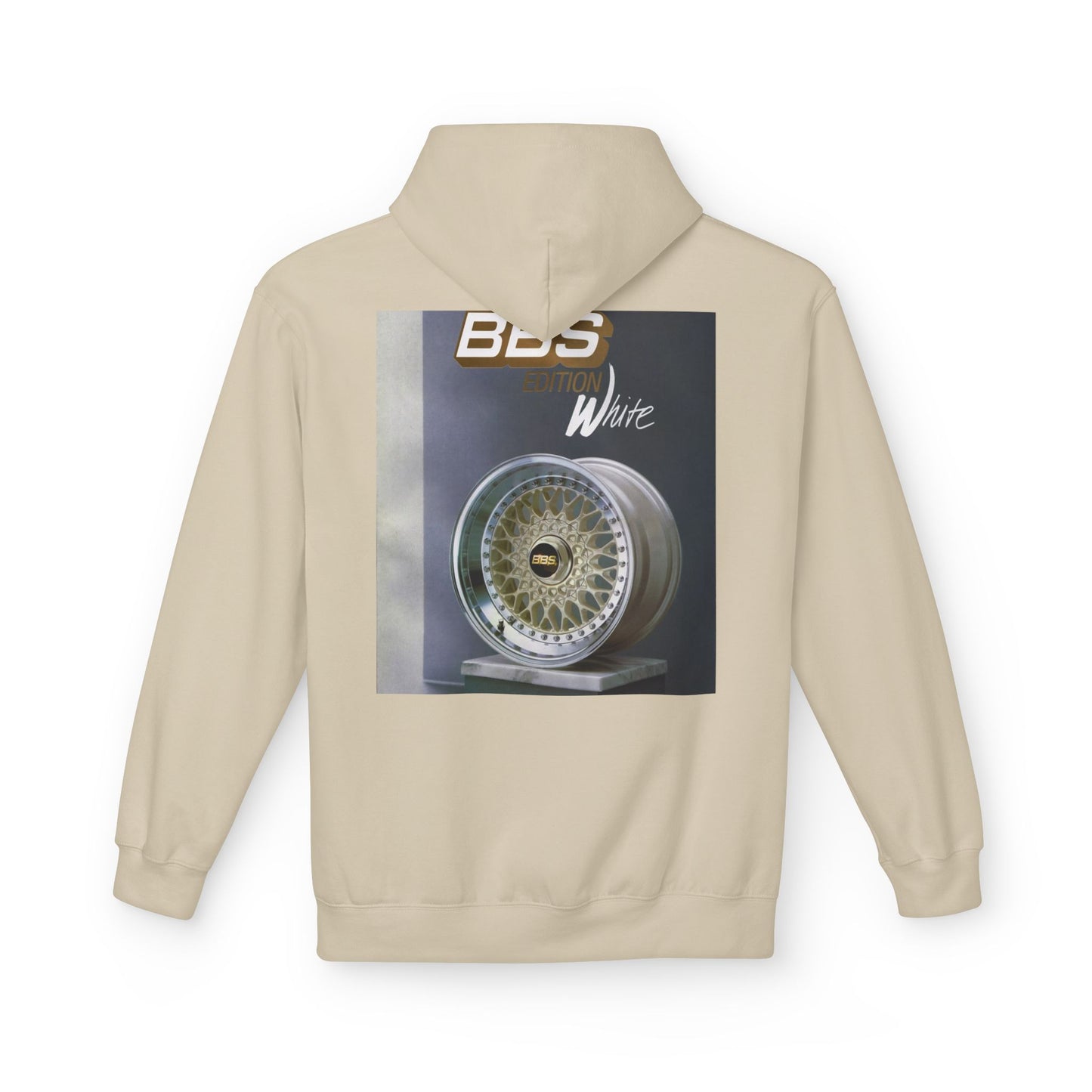 BBS Edition White Hoodie | Unisex Softstyle Fleece + Trendy Car Enthusiast Design