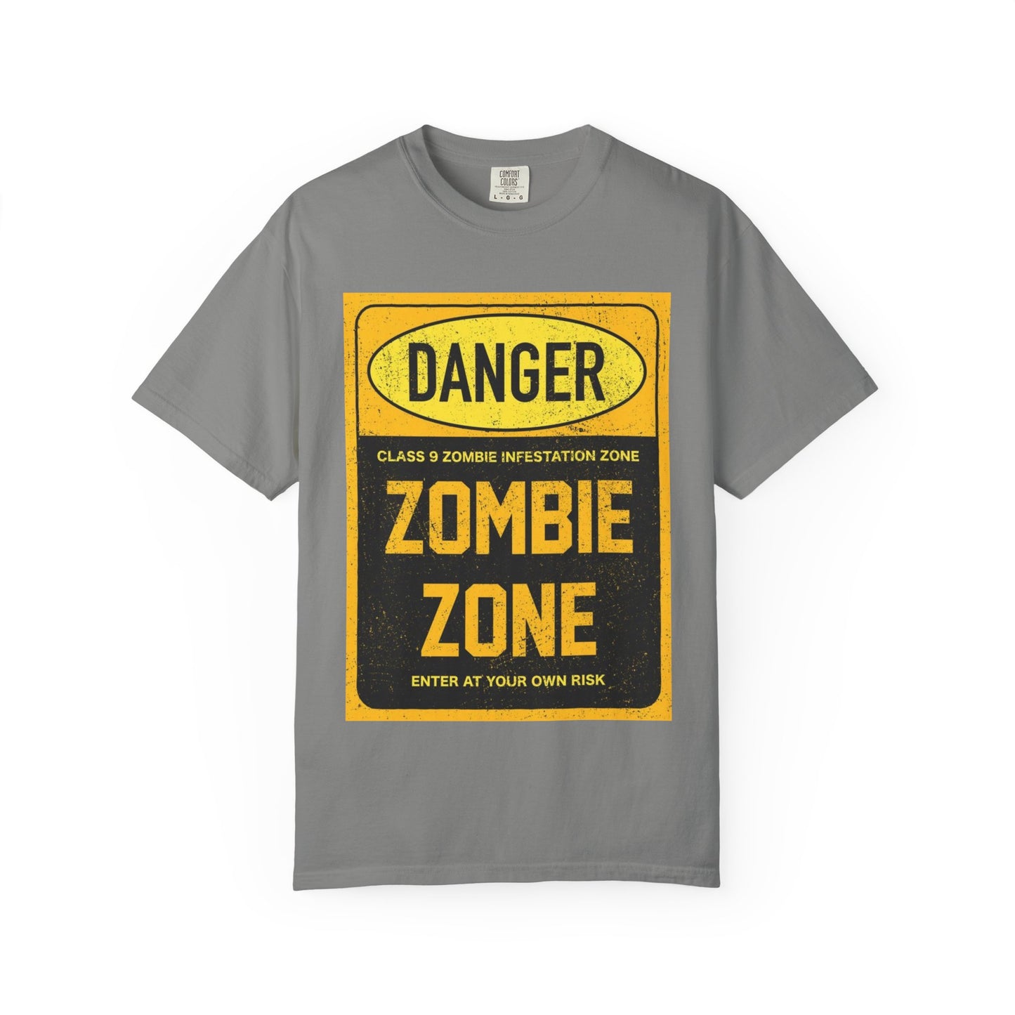 Zombie Zone T-Shirt - Unisex Danger Graphic Tee for Halloween & Horror Fans