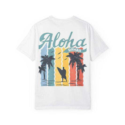 Aloha Hawaii Unisex Garment-Dyed T-shirt - Beach Vibes, Summer Style, Perfect for Surfing Enthusiasts