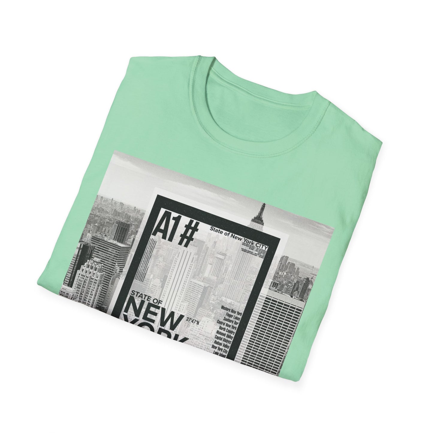 NYC Graphic Unisex Softstyle T-Shirt | Casual Wear, Street Style, Unique Gift, Travel Souvenir, City Life
