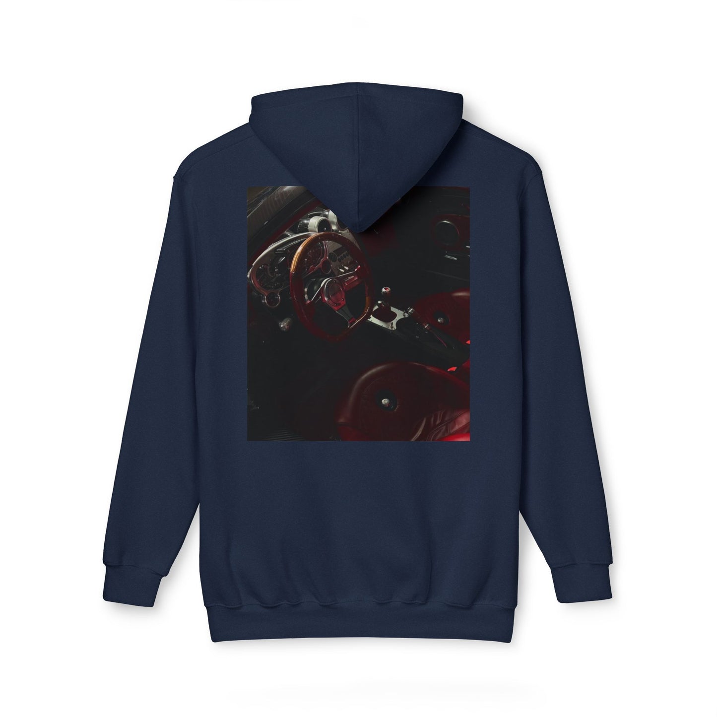 Unisex Hooded Sweatshirt with Retro Car Interior Design | Cozy Style for Auto Enthusiasts