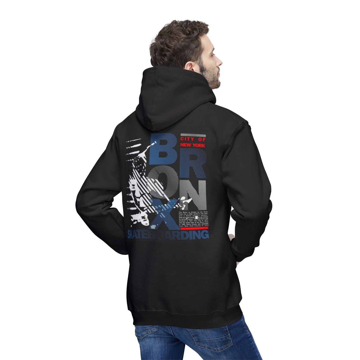 Bronx Skateboarding Unisex Hooded Sweatshirt | Urban Fashion, Gift for Skaters, Casual Streetwear, Graphic Hoodie, Cool Layering Piece