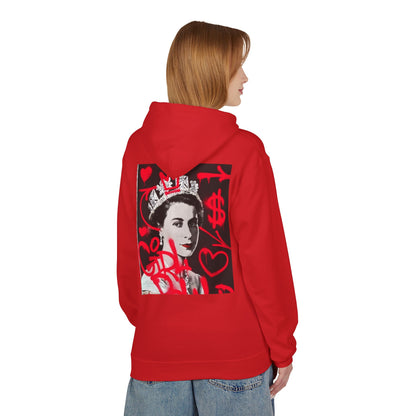Queen Inspired Graphic Fleece Hoodie - Unisex Midweight, Cozy Apparel for Art Lovers