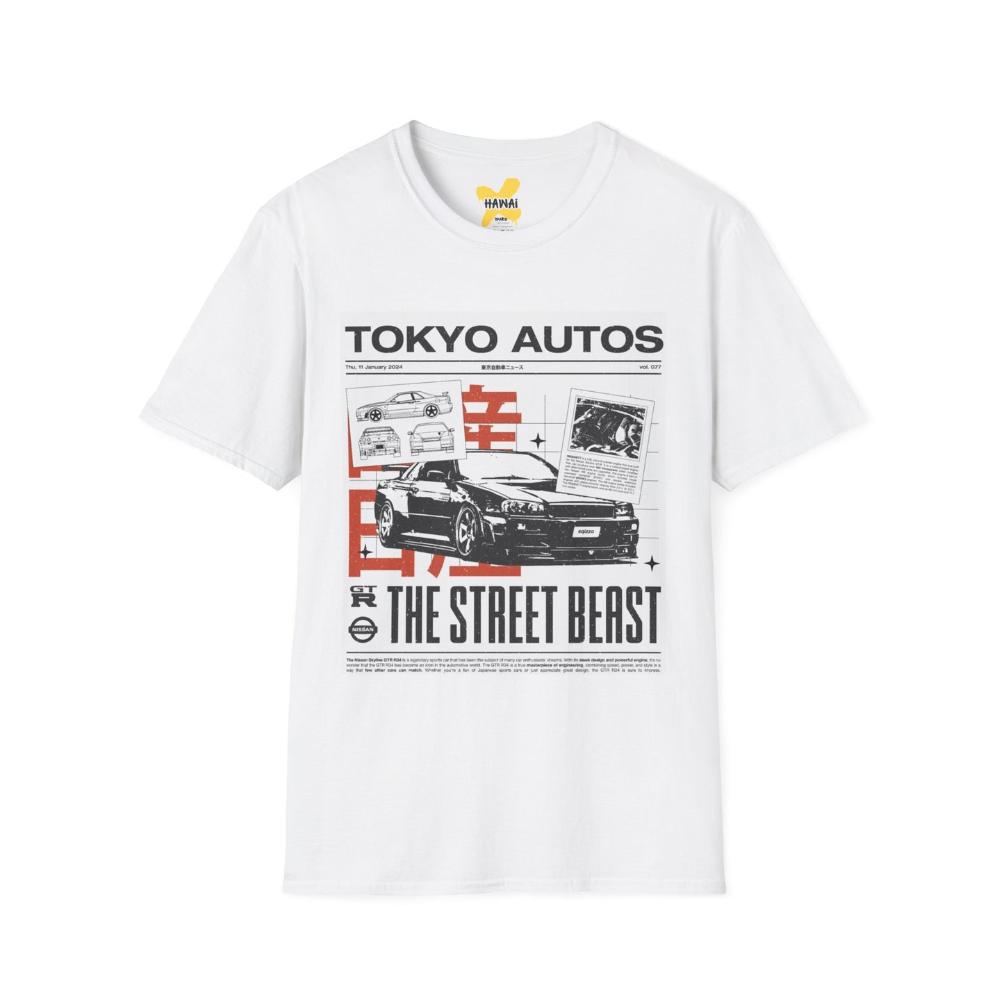 Tokyo Autos Street Beast T-Shirt, Unisex Graphic Tee, Car Enthusiast Gift, Casual Streetwear, Automotive Fashion, Birthday Gift