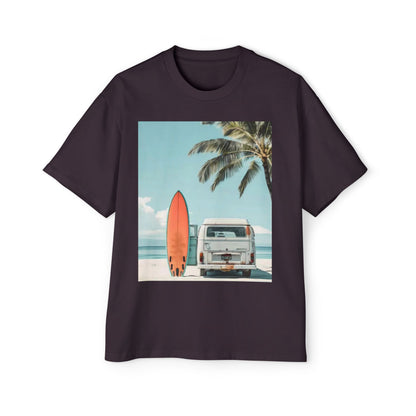 Surf Van Beach T-Shirt — Vintage Palm & Surfboard Graphic Tee