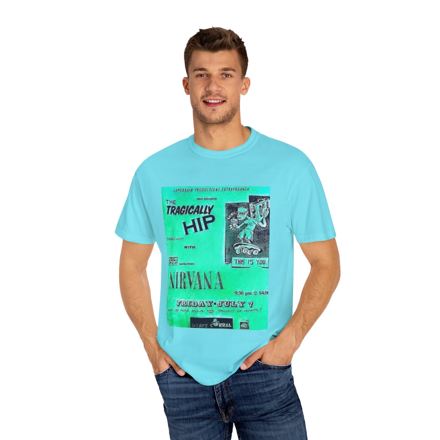 Retro Band Graphic T-Shirt - Nirvana & Tragically Hip Design