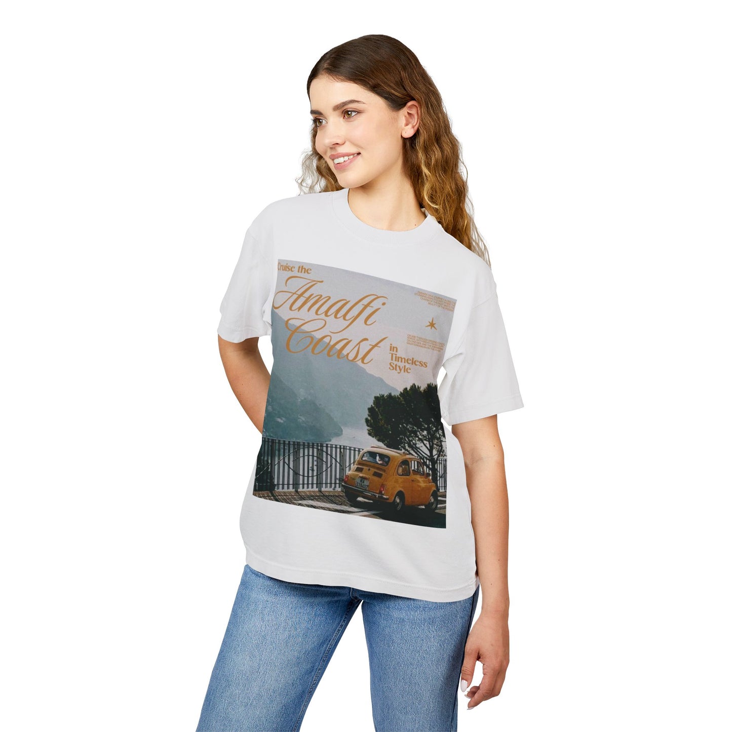 Amalfi Coast Vintage Fiat Tee – Retro Travel Graphic T-Shirt