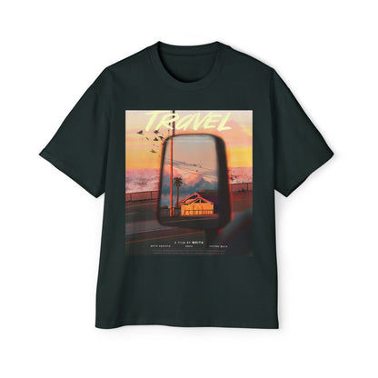 Travel Sunset Tee — Retro Roadside Mirror Graphic T-Shirt