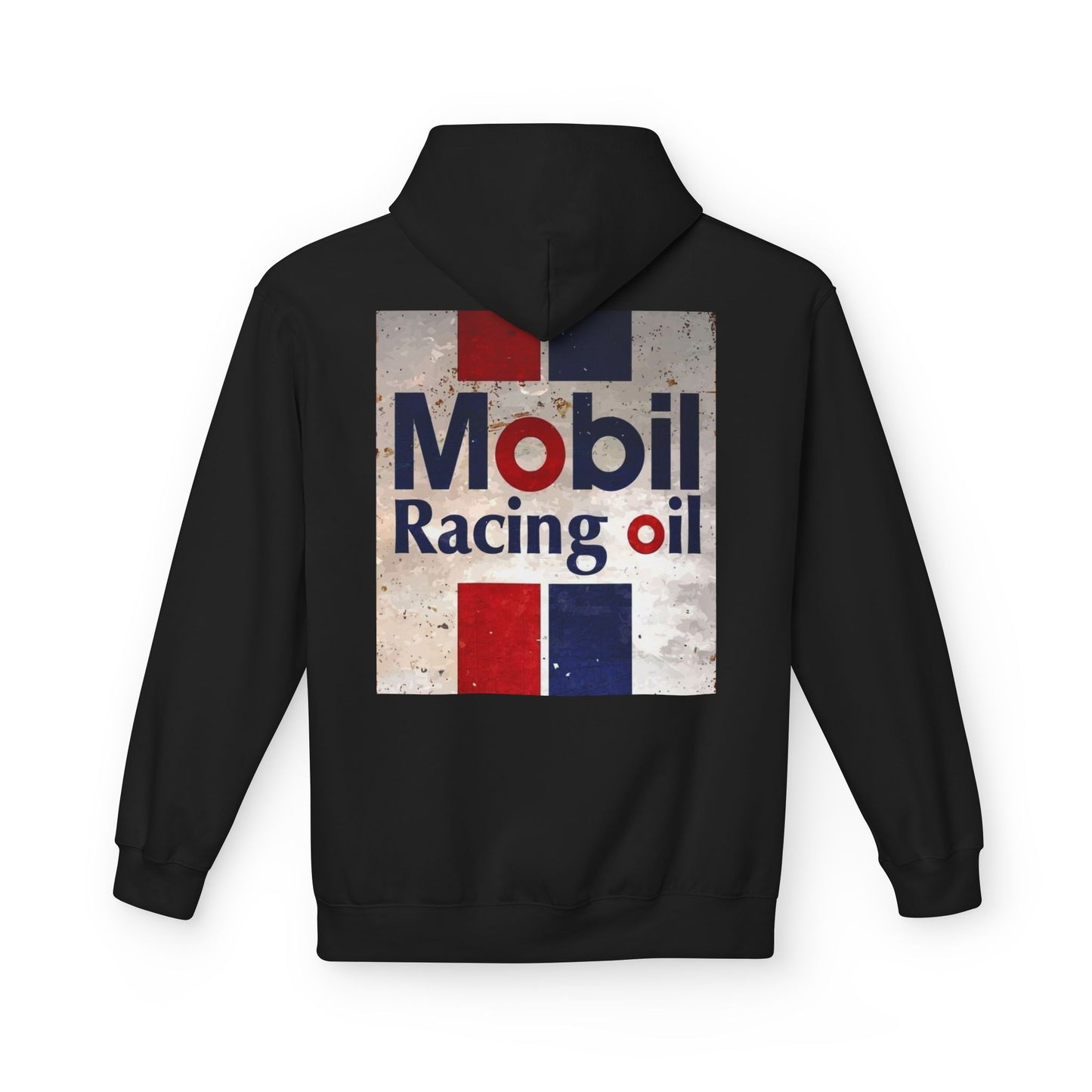 Retro Mobil Racing Oil Fleece Hoodie for Motorsport Enthusiasts